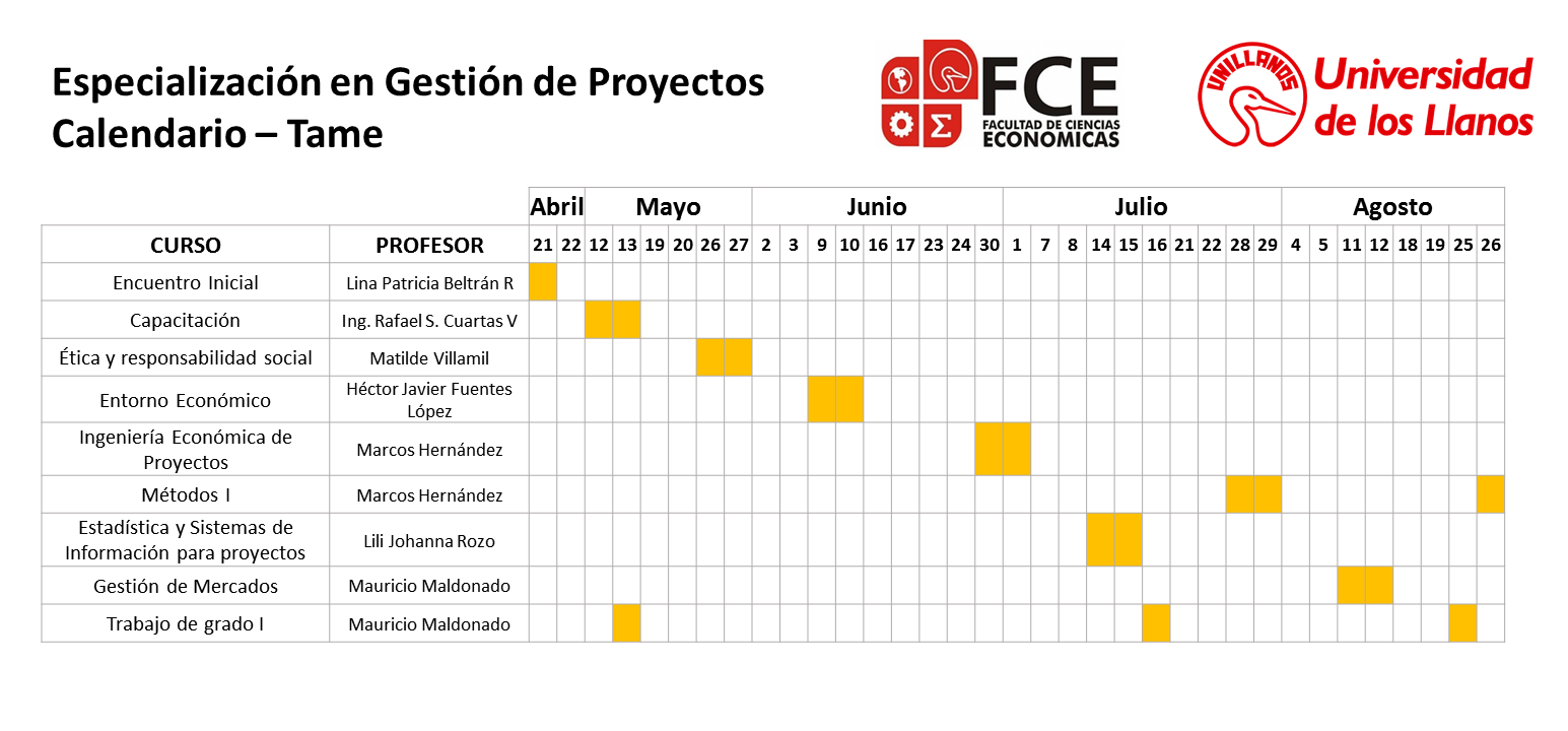 Calendario Tame