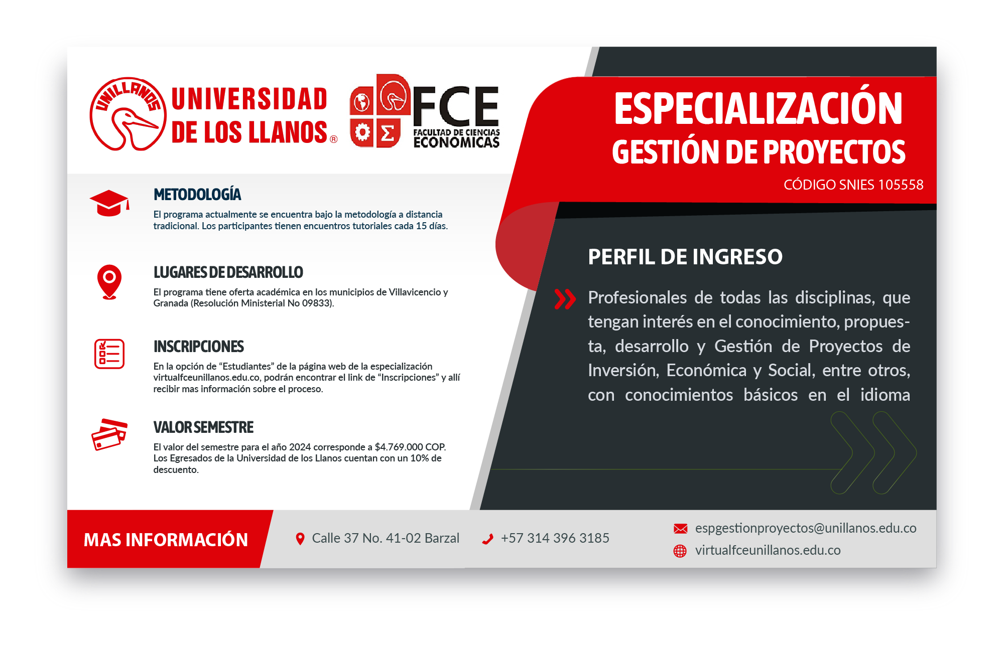 Banner de la Especialización en Gestión de Proyectos